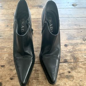PRADA “Authentic vintage 90’s black leather ankle booties”
